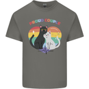LGBT Proud Couple Funny Gay Cats Mens Cotton T-Shirt Tee Top Charcoal