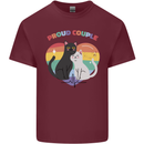 LGBT Proud Couple Funny Gay Cats Mens Cotton T-Shirt Tee Top Maroon