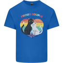 LGBT Proud Couple Funny Gay Cats Mens Cotton T-Shirt Tee Top Royal Blue