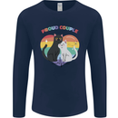LGBT Proud Couple Funny Gay Cats Mens Long Sleeve T-Shirt Navy Blue