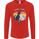 LGBT Proud Couple Funny Gay Cats Mens Long Sleeve T-Shirt Red