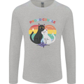 LGBT Proud Couple Funny Gay Cats Mens Long Sleeve T-Shirt Sports Grey