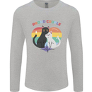 LGBT Proud Couple Funny Gay Cats Mens Long Sleeve T-Shirt Sports Grey
