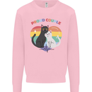 LGBT Proud Couple Funny Gay Cats Mens Sweatshirt Jumper Light Pink