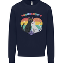 LGBT Proud Couple Funny Gay Cats Mens Sweatshirt Jumper Navy Blue