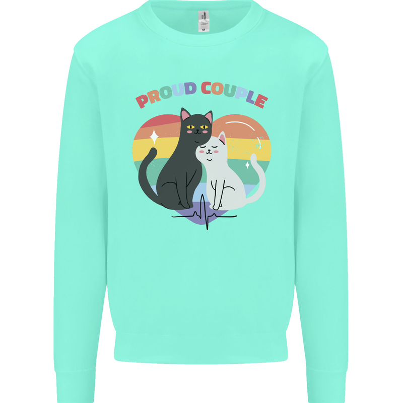 LGBT Proud Couple Funny Gay Cats Mens Sweatshirt Jumper Peppermint