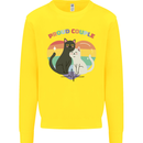 LGBT Proud Couple Funny Gay Cats Mens Sweatshirt Jumper Yellow