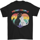 LGBT Proud Couple Funny Gay Cats Mens T-Shirt Cotton Gildan Black