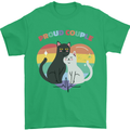 LGBT Proud Couple Funny Gay Cats Mens T-Shirt Cotton Gildan Irish Green