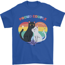 LGBT Proud Couple Funny Gay Cats Mens T-Shirt Cotton Gildan Royal Blue