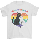 LGBT Proud Couple Funny Gay Cats Mens T-Shirt Cotton Gildan White