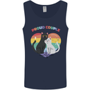 LGBT Proud Couple Funny Gay Cats Mens Vest Tank Top Navy Blue