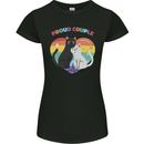LGBT Proud Couple Funny Gay Cats Womens Petite Cut T-Shirt Black