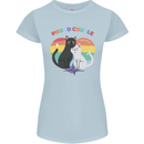 LGBT Proud Couple Funny Gay Cats Womens Petite Cut T-Shirt Light Blue