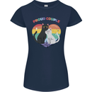 LGBT Proud Couple Funny Gay Cats Womens Petite Cut T-Shirt Navy Blue