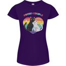 LGBT Proud Couple Funny Gay Cats Womens Petite Cut T-Shirt Purple