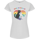 LGBT Proud Couple Funny Gay Cats Womens Petite Cut T-Shirt White
