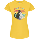 LGBT Proud Couple Funny Gay Cats Womens Petite Cut T-Shirt Yellow