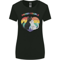 LGBT Proud Couple Funny Gay Cats Womens Wider Cut T-Shirt Black