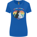 LGBT Proud Couple Funny Gay Cats Womens Wider Cut T-Shirt Royal Blue