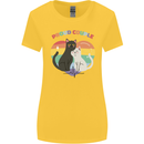 LGBT Proud Couple Funny Gay Cats Womens Wider Cut T-Shirt Yellow