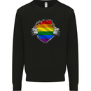 LGBT Rainbow Colours Pride Awareness Day Kids Sweatshirt Jumper Black