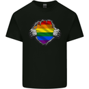 LGBT Rainbow Colours Pride Awareness Day Kids T-Shirt Childrens Black
