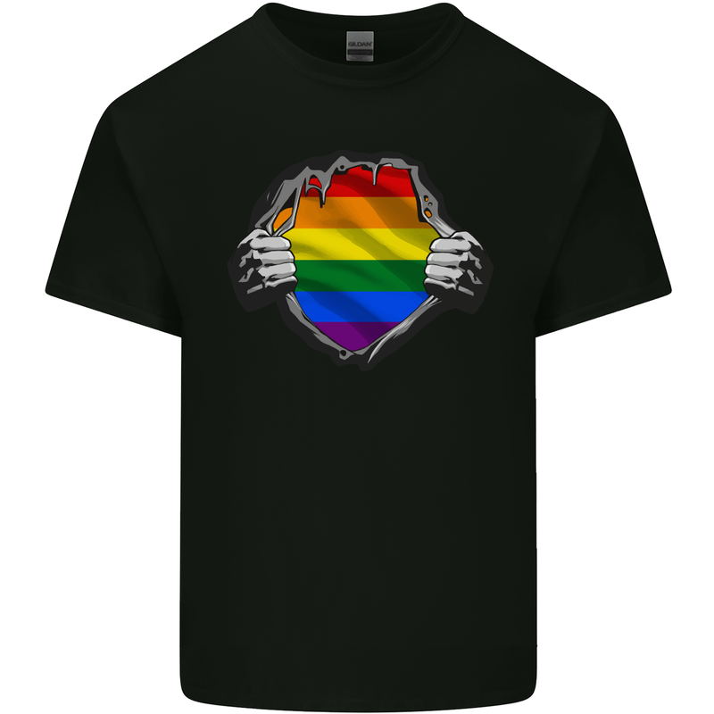 LGBT Rainbow Colours Pride Awareness Day Kids T-Shirt Childrens Black
