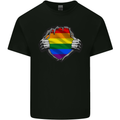 LGBT Rainbow Colours Pride Awareness Day Mens Cotton T-Shirt Tee Top Black