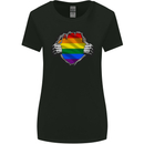LGBT Rainbow Colours Pride Awareness Day Womens Wider Cut T-Shirt Black