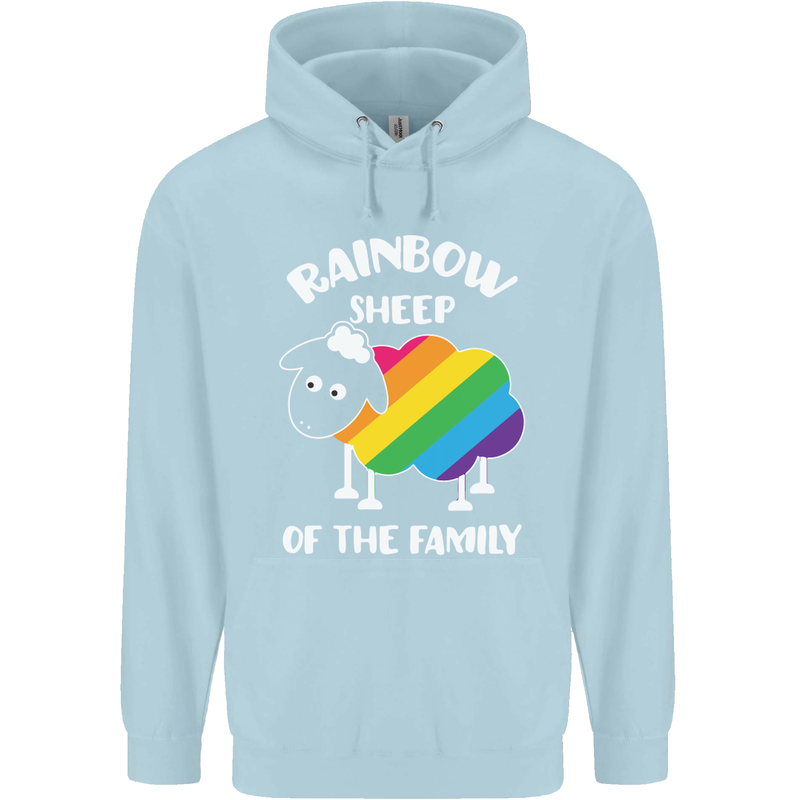LGBT Rainbow Sheep Funny Gay Pride Day Childrens Kids Hoodie Light Blue