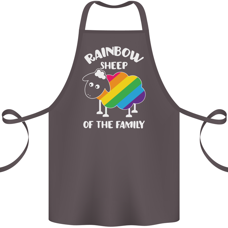 LGBT Rainbow Sheep Funny Gay Pride Day Cotton Apron 100% Organic Dark Grey