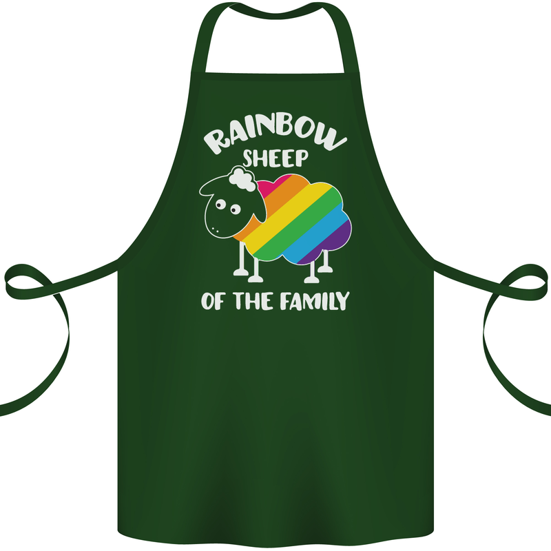 LGBT Rainbow Sheep Funny Gay Pride Day Cotton Apron 100% Organic Forest Green