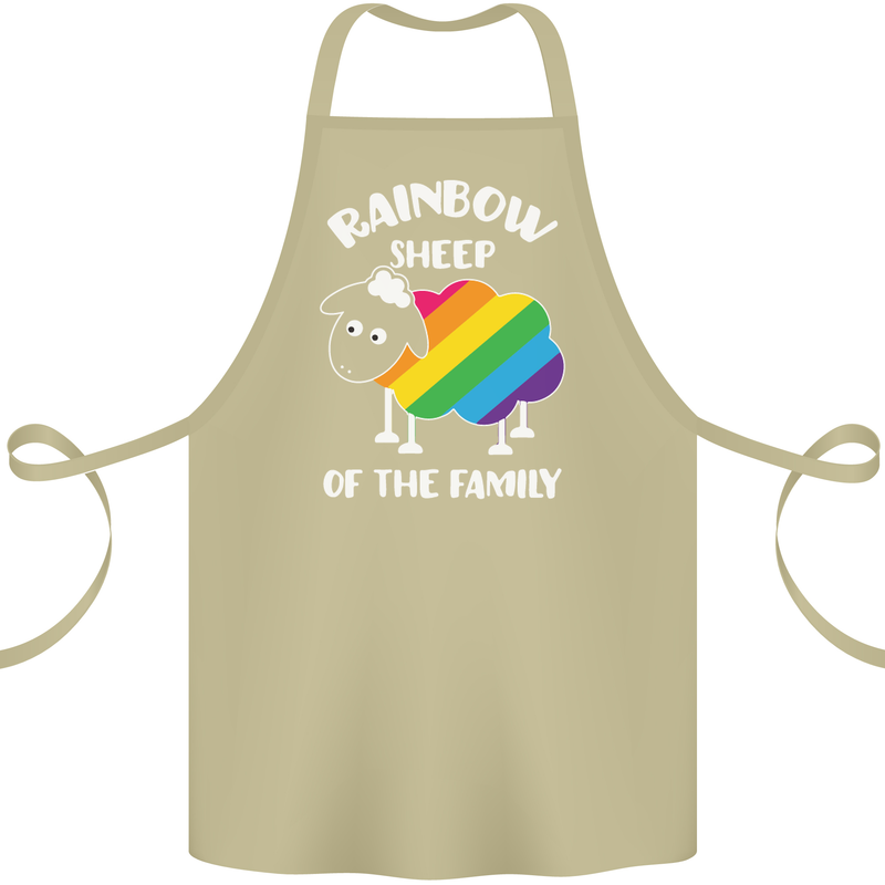 LGBT Rainbow Sheep Funny Gay Pride Day Cotton Apron 100% Organic Khaki