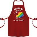 LGBT Rainbow Sheep Funny Gay Pride Day Cotton Apron 100% Organic Maroon