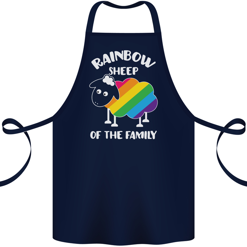 LGBT Rainbow Sheep Funny Gay Pride Day Cotton Apron 100% Organic Navy Blue