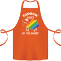 LGBT Rainbow Sheep Funny Gay Pride Day Cotton Apron 100% Organic Orange