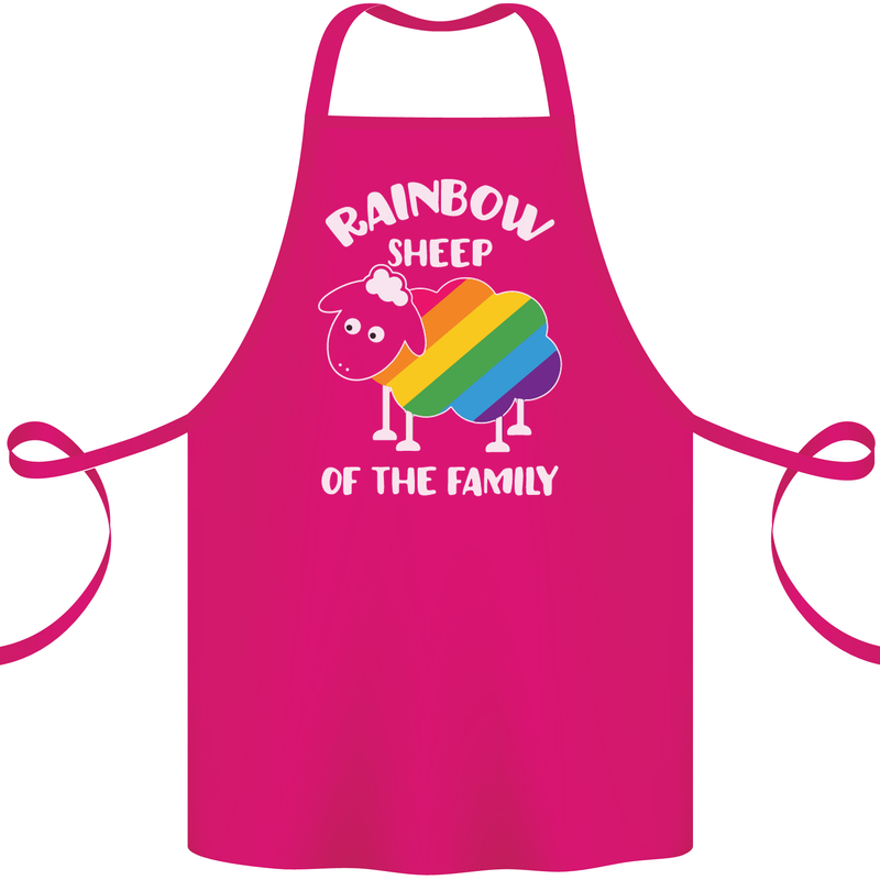 LGBT Rainbow Sheep Funny Gay Pride Day Cotton Apron 100% Organic Pink