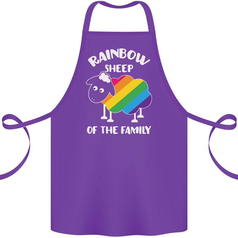LGBT Rainbow Sheep Funny Gay Pride Day Cotton Apron 100% Organic Purple