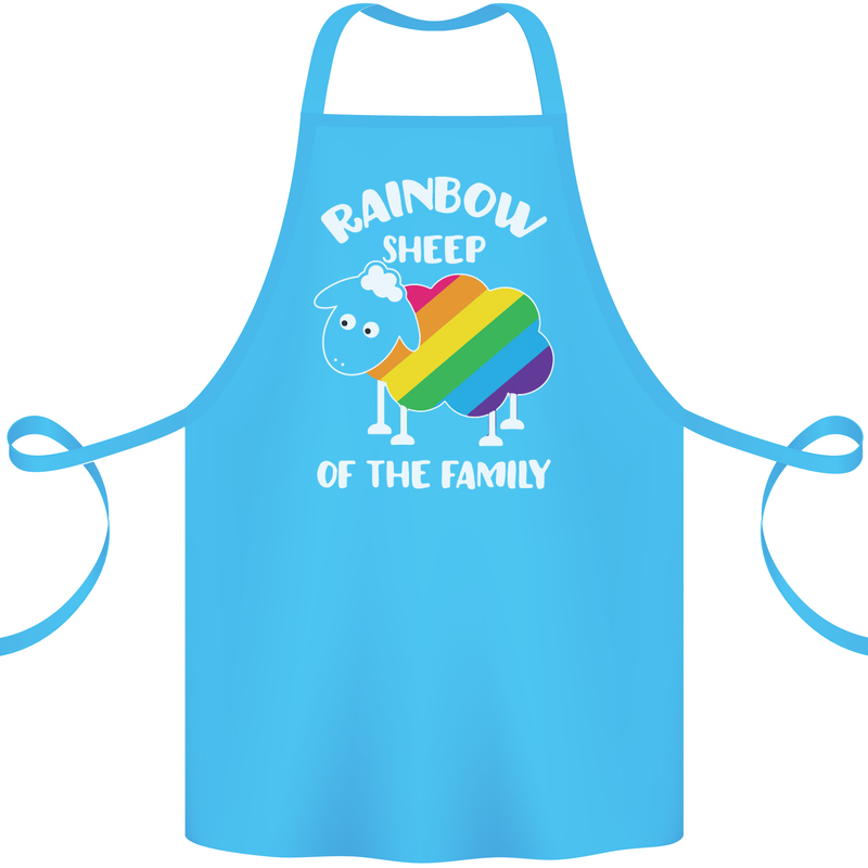 LGBT Rainbow Sheep Funny Gay Pride Day Cotton Apron 100% Organic Turquoise