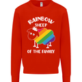 LGBT Rainbow Sheep Funny Gay Pride Day Kids Sweatshirt Jumper Bright Red