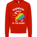LGBT Rainbow Sheep Funny Gay Pride Day Kids Sweatshirt Jumper Bright Red