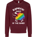 LGBT Rainbow Sheep Funny Gay Pride Day Kids Sweatshirt Jumper Maroon
