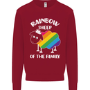 LGBT Rainbow Sheep Funny Gay Pride Day Kids Sweatshirt Jumper Red
