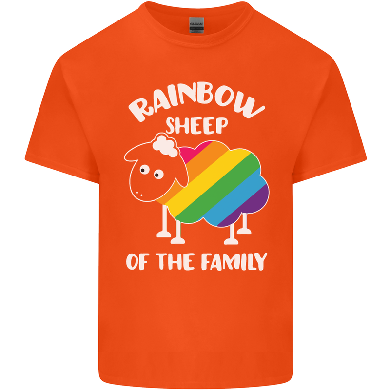 LGBT Rainbow Sheep Funny Gay Pride Day Kids T-Shirt Childrens Orange