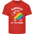 LGBT Rainbow Sheep Funny Gay Pride Day Kids T-Shirt Childrens Red