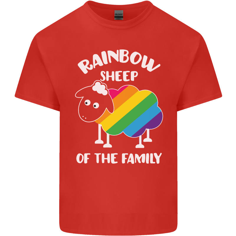 LGBT Rainbow Sheep Funny Gay Pride Day Kids T-Shirt Childrens Red