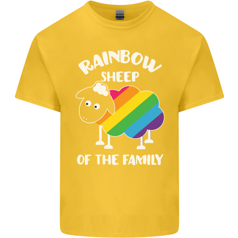 LGBT Rainbow Sheep Funny Gay Pride Day Kids T-Shirt Childrens Yellow