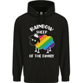 LGBT Rainbow Sheep Funny Gay Pride Day Mens 80% Cotton Hoodie Black