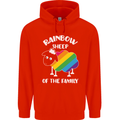 LGBT Rainbow Sheep Funny Gay Pride Day Mens 80% Cotton Hoodie Bright Red